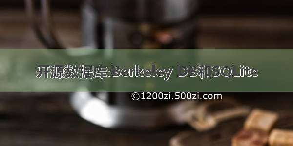 开源数据库:Berkeley DB和SQLite