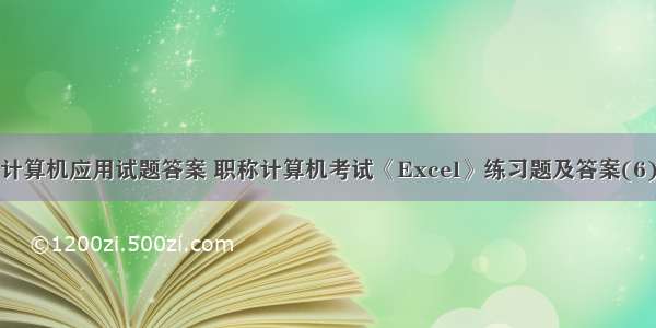 计算机应用试题答案 职称计算机考试《Excel》练习题及答案(6)