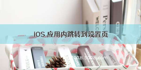 iOS 应用内跳转到设置页