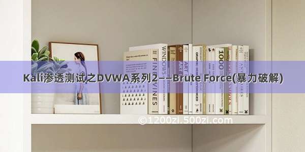 Kali渗透测试之DVWA系列2——Brute Force(暴力破解)