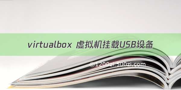 virtualbox 虚拟机挂载USB设备