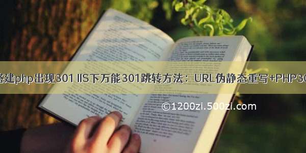 iis搭建php出现301 IIS下万能301跳转方法：URL伪静态重写+PHP301