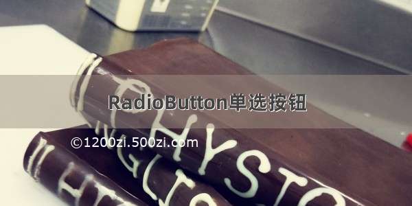 RadioButton单选按钮