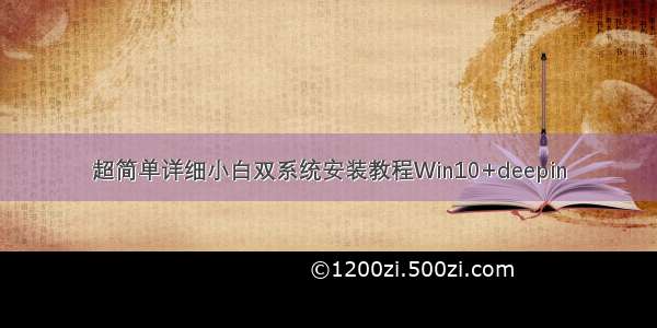 超简单详细小白双系统安装教程Win10+deepin