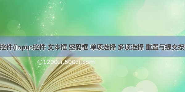 创建输入控件(input控件 文本框 密码框 单项选择 多项选择 重置与提交按钮的设置)