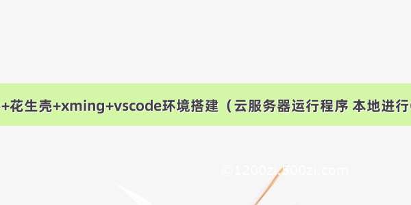 云服务器+花生壳+xming+vscode环境搭建（云服务器运行程序 本地进行GUI显示）