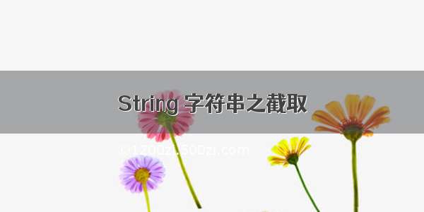 String 字符串之截取