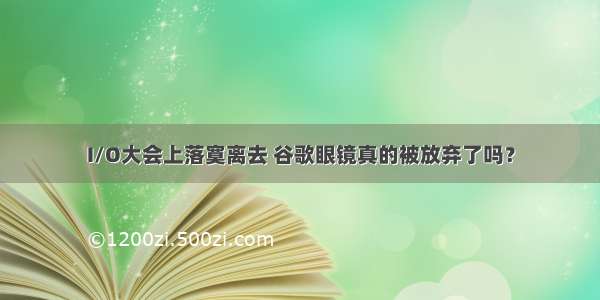 I/O大会上落寞离去 谷歌眼镜真的被放弃了吗？