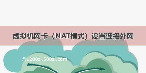 虚拟机网卡（NAT模式）设置连接外网