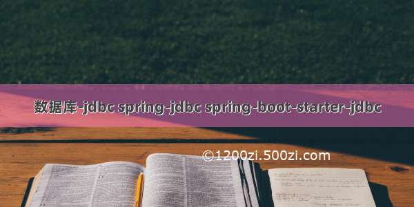 数据库-jdbc spring-jdbc spring-boot-starter-jdbc