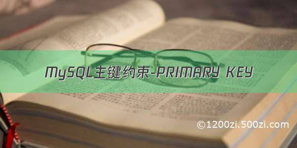 MySQL主键约束-PRIMARY KEY