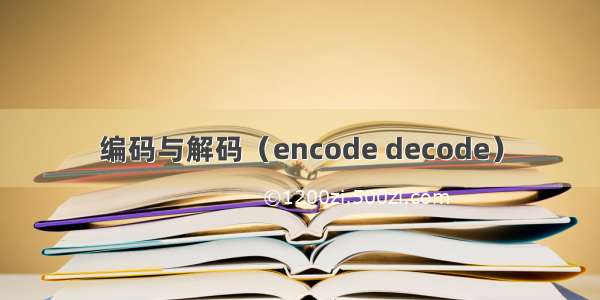 编码与解码（encode decode）