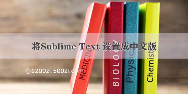 将Sublime Text 设置成中文版