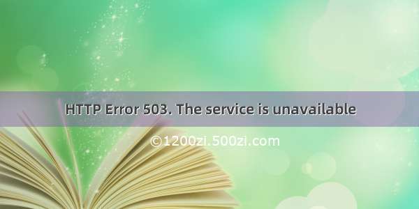 HTTP Error 503. The service is unavailable