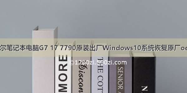 Dell戴尔笔记本电脑G7 17 7790原装出厂Windows10系统恢复原厂oem系统