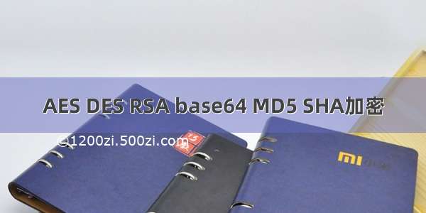 AES DES RSA base64 MD5 SHA加密