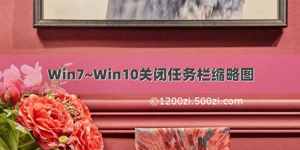 Win7~Win10关闭任务栏缩略图