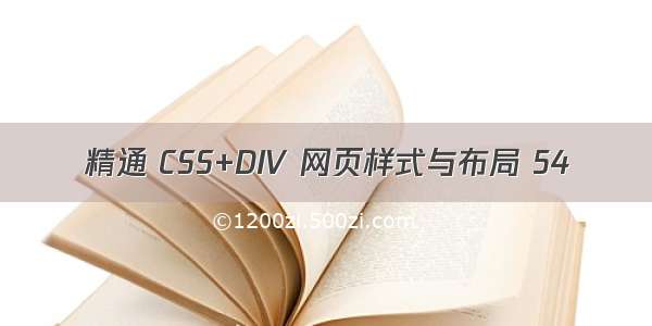 精通 CSS+DIV 网页样式与布局 54