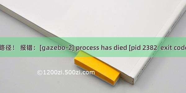 绝对路径！ 报错：[gazebo-2] process has died [pid 2382  exit code 134