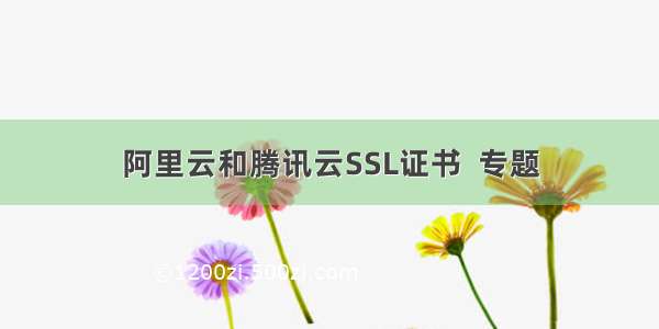 阿里云和腾讯云SSL证书  专题