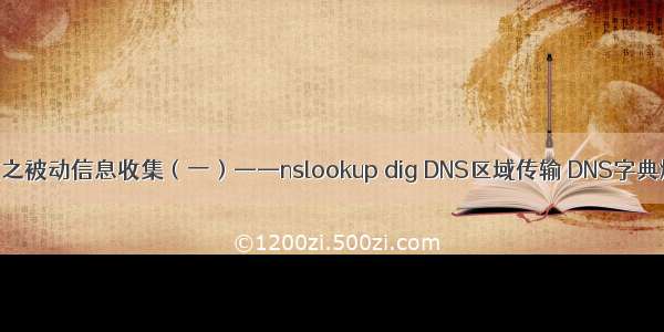 Kali Linux渗透测试之被动信息收集（一）——nslookup dig DNS区域传输 DNS字典爆破 DNS注册信息