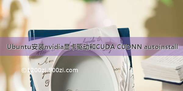 Ubuntu安装nvidia显卡驱动和CUDA CUDNN autoinstall