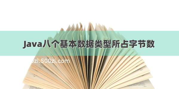 Java八个基本数据类型所占字节数