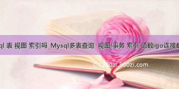 mysql 表 视图 索引吗_Mysql多表查询  视图 事务 索引 函数 go连接数据库