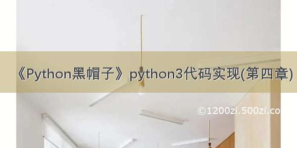 《Python黑帽子》python3代码实现(第四章)