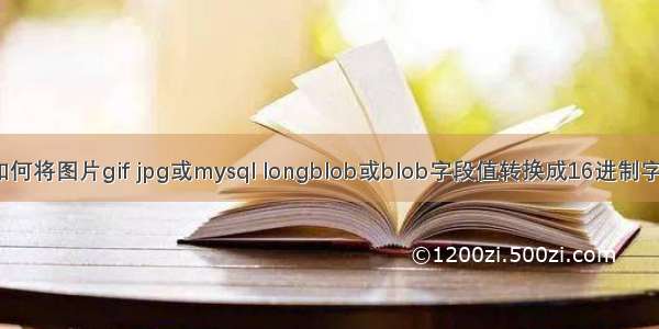 php如何将图片gif jpg或mysql longblob或blob字段值转换成16进制字符串！