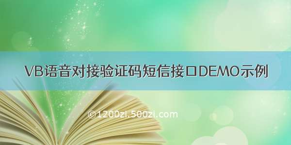 VB语音对接验证码短信接口DEMO示例