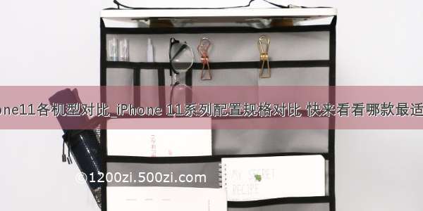 iphone11各机型对比_iPhone 11系列配置规格对比 快来看看哪款最适合你