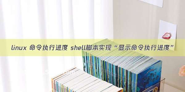 linux 命令执行进度 shell脚本实现“显示命令执行进度”