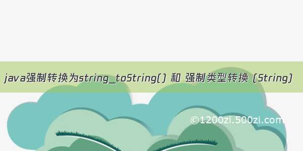 java强制转换为string_toString() 和 强制类型转换 (String)