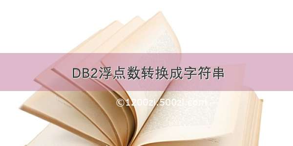 DB2浮点数转换成字符串