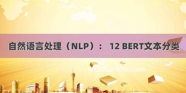 自然语言处理（NLP）： 12 BERT文本分类