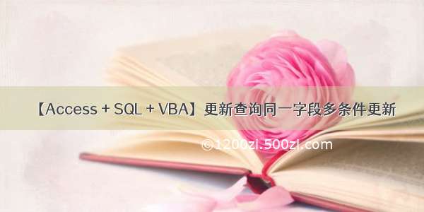 【Access + SQL + VBA】更新查询同一字段多条件更新