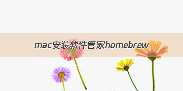 mac安装软件管家homebrew