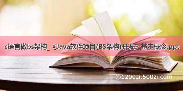 c语言做bs架构_《Java软件项目(BS架构)开发》基本概念.ppt