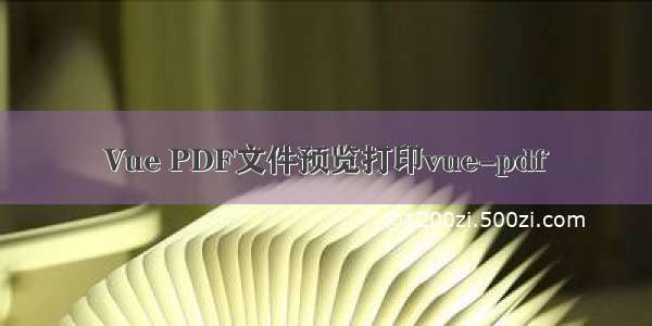 Vue PDF文件预览打印vue-pdf