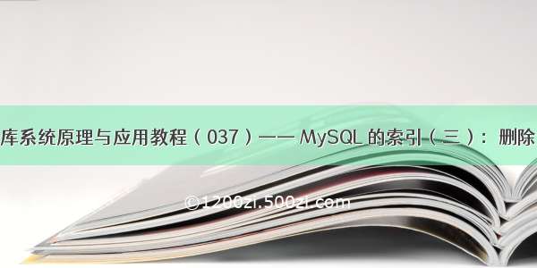 数据库系统原理与应用教程（037）—— MySQL 的索引（三）：删除索引