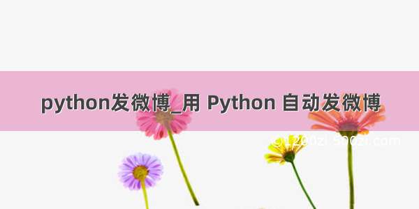 python发微博_用 Python 自动发微博