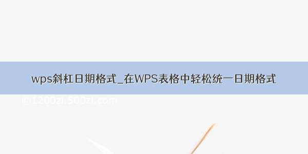 wps斜杠日期格式_在WPS表格中轻松统一日期格式