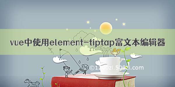 vue中使用element-tiptap富文本编辑器