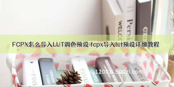 FCPX怎么导入LUT调色预设 fcpx导入lut预设详细教程