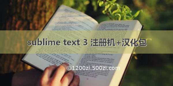 sublime text 3 注册机+汉化包
