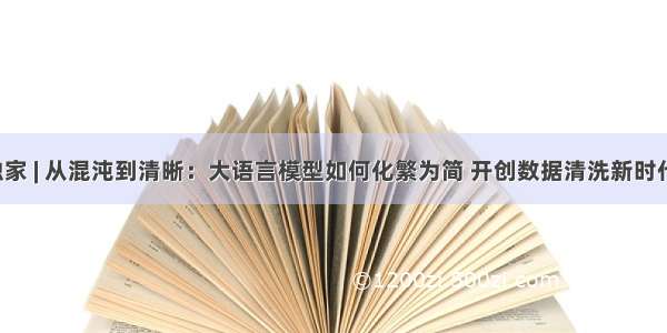 独家 | 从混沌到清晰：大语言模型如何化繁为简 开创数据清洗新时代！