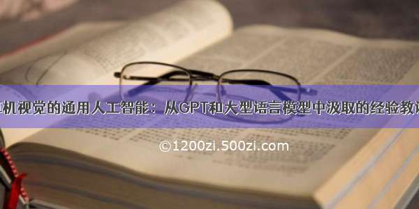 走向计算机视觉的通用人工智能：从GPT和大型语言模型中汲取的经验教训 (下)...