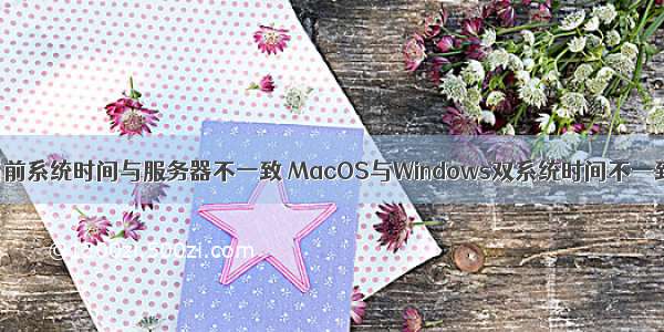 苹果当前系统时间与服务器不一致 MacOS与Windows双系统时间不一致补丁