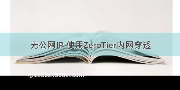 无公网IP 使用ZeroTier内网穿透